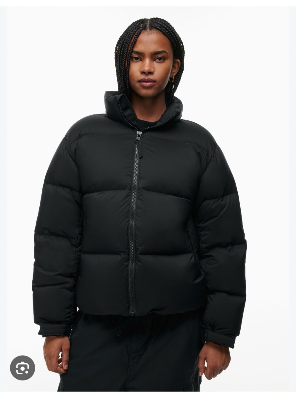 TNA Black mega Puff Jacket with High Collar